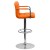 Flash Furniture CH-102029-ORG-GG Contemporary Orange Quilted Vinyl Adjustable Height Barstool with Arms and Chrome Base addl-8