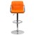 Flash Furniture CH-102029-ORG-GG Contemporary Orange Quilted Vinyl Adjustable Height Barstool with Arms and Chrome Base addl-9