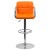 Flash Furniture CH-102029-ORG-GG Contemporary Orange Quilted Vinyl Adjustable Height Barstool with Arms and Chrome Base addl-9