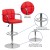 Flash Furniture CH-102029-RED-GG Contemporary Red Quilted Vinyl Adjustable Height Barstool with Arms and Chrome Base addl-4