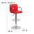 Flash Furniture CH-102029-RED-GG Contemporary Red Quilted Vinyl Adjustable Height Barstool with Arms and Chrome Base addl-5