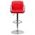 Flash Furniture CH-102029-RED-GG Contemporary Red Quilted Vinyl Adjustable Height Barstool with Arms and Chrome Base addl-9