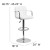 Flash Furniture CH-102029-WH-GG Contemporary White Quilted Vinyl Adjustable Height Barstool with Arms and Chrome Base addl-5