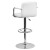 Flash Furniture CH-102029-WH-GG Contemporary White Quilted Vinyl Adjustable Height Barstool with Arms and Chrome Base addl-6