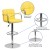 Flash Furniture CH-102029-YEL-GG Contemporary Yellow Quilted Vinyl Adjustable Height Barstool with Arms and Chrome Base addl-3