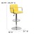 Flash Furniture CH-102029-YEL-GG Contemporary Yellow Quilted Vinyl Adjustable Height Barstool with Arms and Chrome Base addl-4