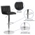 Flash Furniture CH-112010-BK-GG Contemporary Black Vinyl Adjustable Height Barstool with Vertical Stitch Back/Seat and Chrome Base addl-4