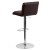 Flash Furniture CH-112010-BRN-GG Contemporary Brown Vinyl Adjustable Height Barstool with Vertical Stitch Back/Seat and Chrome Base addl-6