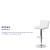 Flash Furniture CH-112010-WH-GG Contemporary White Vinyl Adjustable Height Barstool with Vertical Stitch Back/Seat and Chrome Base addl-3