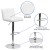 Flash Furniture CH-112010-WH-GG Contemporary White Vinyl Adjustable Height Barstool with Vertical Stitch Back/Seat and Chrome Base addl-4