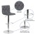 Flash Furniture CH-112080-GY-GG Contemporary Button Tufted Gray Vinyl Adjustable Height Barstool with Chrome Base addl-4