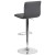 Flash Furniture CH-112080-GY-GG Contemporary Button Tufted Gray Vinyl Adjustable Height Barstool with Chrome Base addl-6