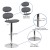 Flash Furniture CH-112280-GY-GG Contemporary Gray Vinyl Ellipse Back Adjustable Height Barstool with Chrome Base addl-3