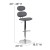 Flash Furniture CH-112280-GY-GG Contemporary Gray Vinyl Ellipse Back Adjustable Height Barstool with Chrome Base addl-4