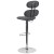 Flash Furniture CH-112280-GY-GG Contemporary Gray Vinyl Ellipse Back Adjustable Height Barstool with Chrome Base addl-5