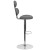 Flash Furniture CH-112280-GY-GG Contemporary Gray Vinyl Ellipse Back Adjustable Height Barstool with Chrome Base addl-7