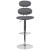 Flash Furniture CH-112280-GY-GG Contemporary Gray Vinyl Ellipse Back Adjustable Height Barstool with Chrome Base addl-8