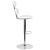 Flash Furniture CH-112280-WH-GG Contemporary White Vinyl Ellipse Back Adjustable Height Barstool with Chrome Base addl-8