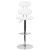 Flash Furniture CH-112280-WH-GG Contemporary White Vinyl Ellipse Back Adjustable Height Barstool with Chrome Base addl-9