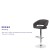 Flash Furniture CH-122070-BKFAB-GG Contemporary Charcoal Fabric Rounded Mid-Back Adjustable Height Barstool with Chrome Base addl-3