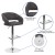 Flash Furniture CH-122070-BKFAB-GG Contemporary Charcoal Fabric Rounded Mid-Back Adjustable Height Barstool with Chrome Base addl-4