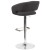 Flash Furniture CH-122070-BKFAB-GG Contemporary Charcoal Fabric Rounded Mid-Back Adjustable Height Barstool with Chrome Base addl-6