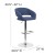 Flash Furniture CH-122070-BLFAB-GG Contemporary Blue Fabric Rounded Mid-Back Adjustable Height Barstool with Chrome Base addl-5