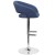 Flash Furniture CH-122070-BLFAB-GG Contemporary Blue Fabric Rounded Mid-Back Adjustable Height Barstool with Chrome Base addl-8