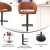 Flash Furniture CH-122070-BRBK-GG Contemporary Cognac Vinyl Rounded Mid-Back Adjustable Height Barstool with Black Base addl-3