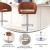 Flash Furniture CH-122070-BR-GG Contemporary Cognac Vinyl Rounded Mid-Back Adjustable Height Barstool with Chrome Base addl-3
