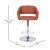 Flash Furniture CH-122070-BR-GG Contemporary Cognac Vinyl Rounded Mid-Back Adjustable Height Barstool with Chrome Base addl-4