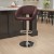 Flash Furniture CH-122070-BRN-GG Contemporary Brown Vinyl Rounded Mid-Back Adjustable Height Barstool with Chrome Base addl-1