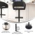 Flash Furniture CH-122070-CHFABBK-GG Contemporary Charcoal Fabric Rounded Mid-Back Adjustable Height Barstool with Black Base addl-3
