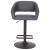 Flash Furniture CH-122070-GYBK-GG Contemporary Gray Vinyl Rounded Mid-Back Adjustable Height Barstool with Black Base addl-10