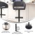 Flash Furniture CH-122070-GYBK-GG Contemporary Gray Vinyl Rounded Mid-Back Adjustable Height Barstool with Black Base addl-3