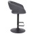 Flash Furniture CH-122070-GYBK-GG Contemporary Gray Vinyl Rounded Mid-Back Adjustable Height Barstool with Black Base addl-9