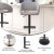 Flash Furniture CH-122070-GYFABBK-GG Contemporary Gray Fabric Rounded Mid-Back Adjustable Height Barstool with Black Base addl-3