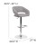 Flash Furniture CH-122070-GYFAB-GG Contemporary Gray Fabric Rounded Mid-Back Adjustable Height Barstool with Chrome Base addl-5