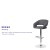Flash Furniture CH-122070-GY-GG Contemporary Gray Vinyl Rounded Mid-Back Adjustable Height Barstool with Chrome Base addl-3