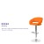 Flash Furniture CH-122070-ORG-GG Contemporary Orange Vinyl Rounded Mid-Back Adjustable Height Barstool with Chrome Base addl-3