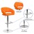 Flash Furniture CH-122070-ORG-GG Contemporary Orange Vinyl Rounded Mid-Back Adjustable Height Barstool with Chrome Base addl-4