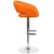 Flash Furniture CH-122070-ORG-GG Contemporary Orange Vinyl Rounded Mid-Back Adjustable Height Barstool with Chrome Base addl-8