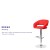 Flash Furniture CH-122070-RED-GG Contemporary Red Vinyl Rounded Mid-Back Adjustable Height Barstool with Chrome Base addl-3
