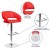Flash Furniture CH-122070-RED-GG Contemporary Red Vinyl Rounded Mid-Back Adjustable Height Barstool with Chrome Base addl-4