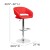 Flash Furniture CH-122070-RED-GG Contemporary Red Vinyl Rounded Mid-Back Adjustable Height Barstool with Chrome Base addl-5