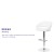 Flash Furniture CH-122070-WH-GG Contemporary White Vinyl Rounded Mid-Back Adjustable Height Barstool with Chrome Base addl-3