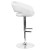 Flash Furniture CH-122070-WH-GG Contemporary White Vinyl Rounded Mid-Back Adjustable Height Barstool with Chrome Base addl-8