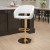 Flash Furniture CH-122070-WH-G-GG Contemporary White Vinyl Rounded Mid-Back Adjustable Height Barstool with Gold Base addl-1