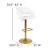 Flash Furniture CH-122070-WH-G-GG Contemporary White Vinyl Rounded Mid-Back Adjustable Height Barstool with Gold Base addl-4
