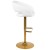 Flash Furniture CH-122070-WH-G-GG Contemporary White Vinyl Rounded Mid-Back Adjustable Height Barstool with Gold Base addl-7